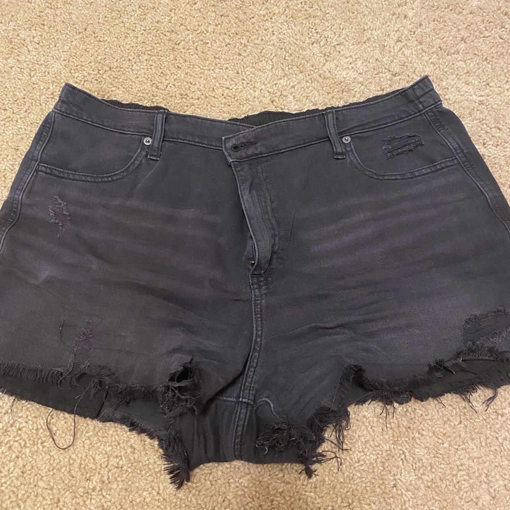 Aerie black jean shorts